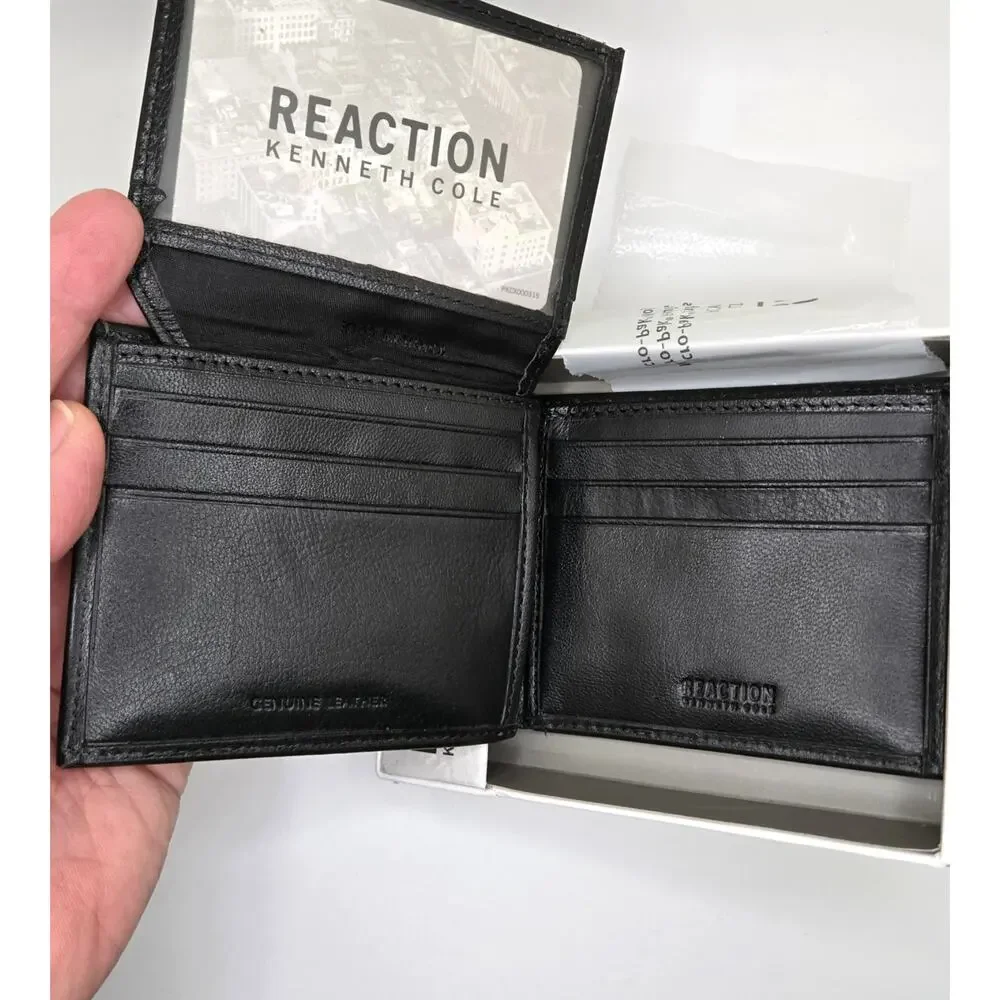 NEW Kenneth Cole Reaction Men's Genuine Leather Flip Wing Wallet